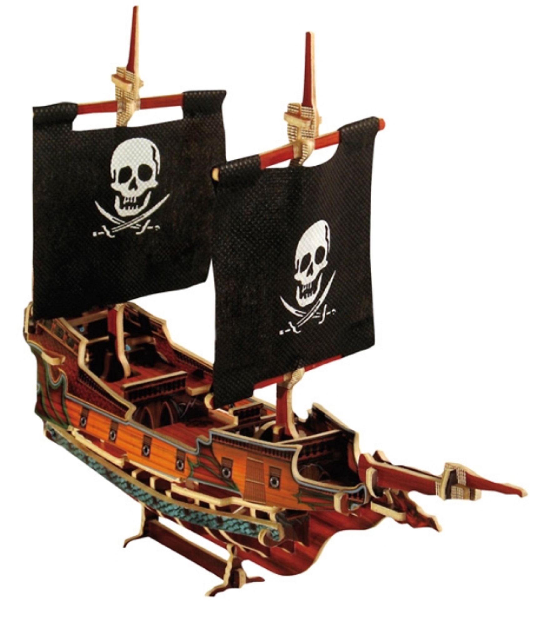 3D Wooden Pirate Ship Jack Puzzle, Pirate Ship Kit