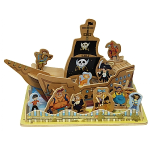 Pirate Ship & Seashore Wooden 3D Puzzle