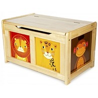 Natural Wooden Jungle Toy Chest