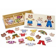 Dress Up Wooden Bear Family Puzzle