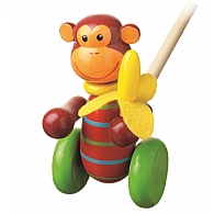 Push Along Wooden Monkey