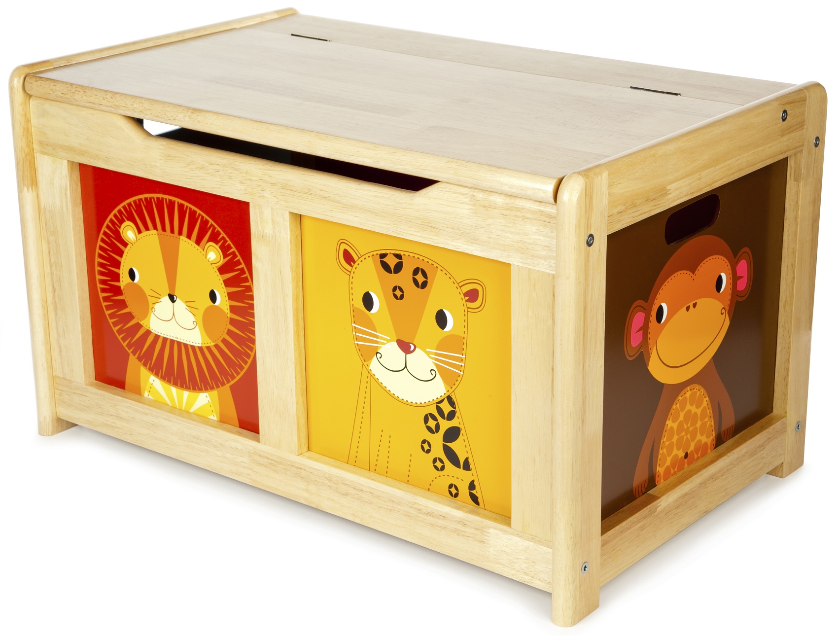 Natural Wooden Jungle Toy Chest