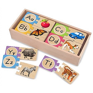 Self-Correcting Wooden Alphabet Puzzles