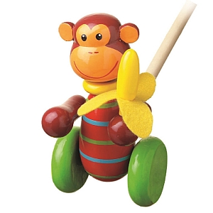 Push Along Wooden Monkey