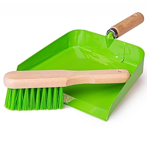 Green Children's Dustpan and Brush