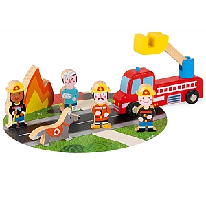 Wooden Mini Playset - Firefighters