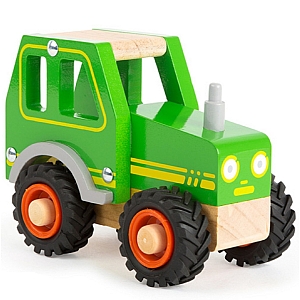 Wooden Tractor with Rubber Wheels
