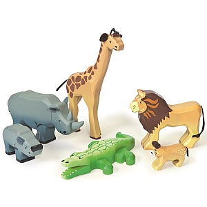 Savannah Wooden Wild Animals Set