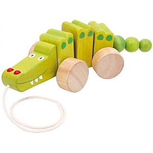 Pull Along Wooden Crocodile